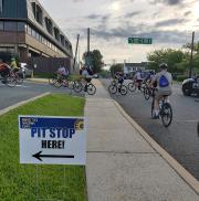 Participants could stop by the Bel Air Pit Stop to grab a shirt, visit the Bike Doctor and learn how to get involved in local transportation planning.