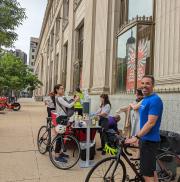 Thanks to the Enoch Pratt Free Library for hosting a Bike to Work Pit Stop outside Central Branch.